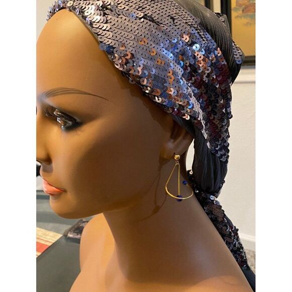 Blue Dangle Earrings  - Picture 4 of 4